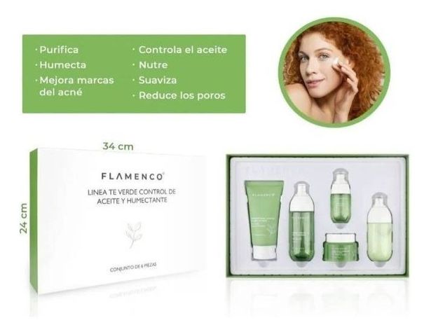 Kit Cuidado Facial Línea Té Verde Aceite Humectación Jhn-4