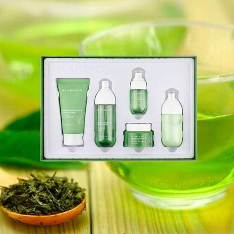 Kit Cuidado Facial Línea Té Verde Aceite Humectación Jhn-9