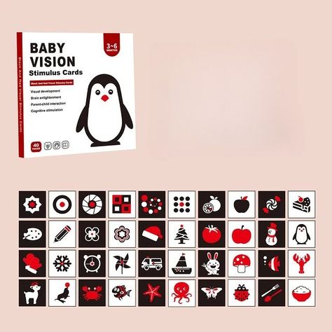 Set de 6 Tarjetas Estimulación Visual Bebés 3-6 Meses Jhn-1