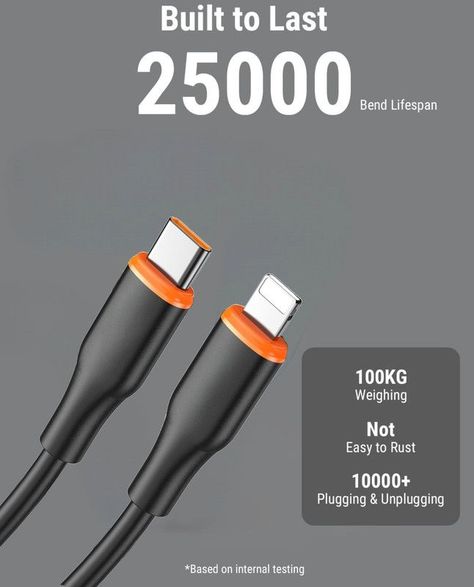 Set 4 Cables Tipo C To Lightning Carga Rapida Telefono Lau-6