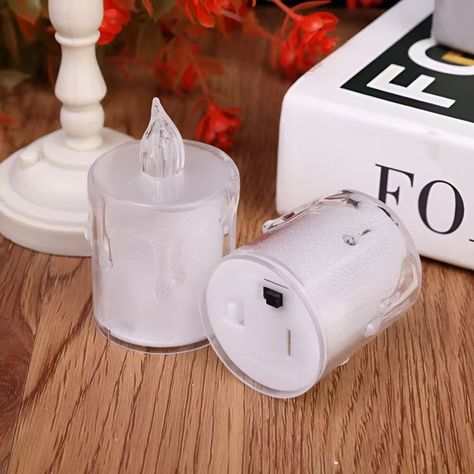 Set 12 Velas Decorativas LED Sin Llama Cristal Acrílico Jhn-1
