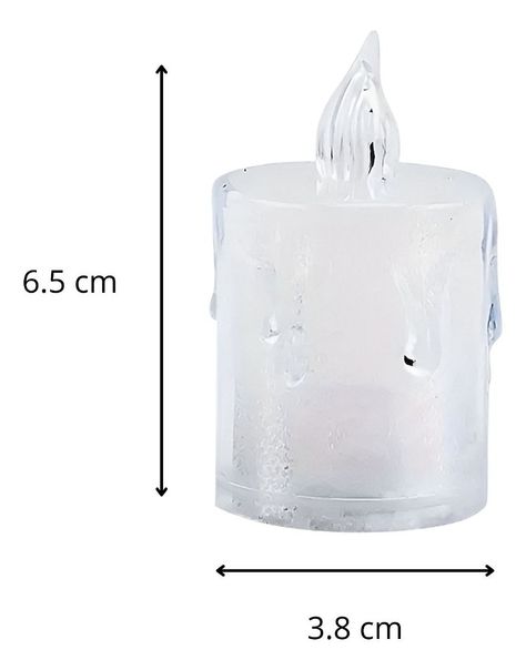 Set 12 Velas Decorativas LED Sin Llama Cristal Acrílico Jhn-9
