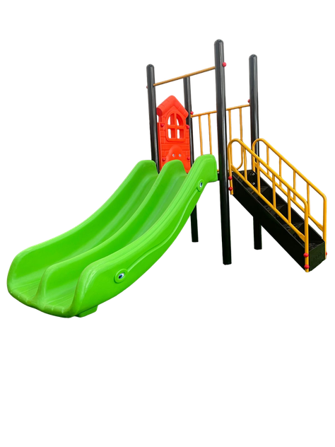 Estación De Juego Doble  Resbalin Infantil Para Exterior-0