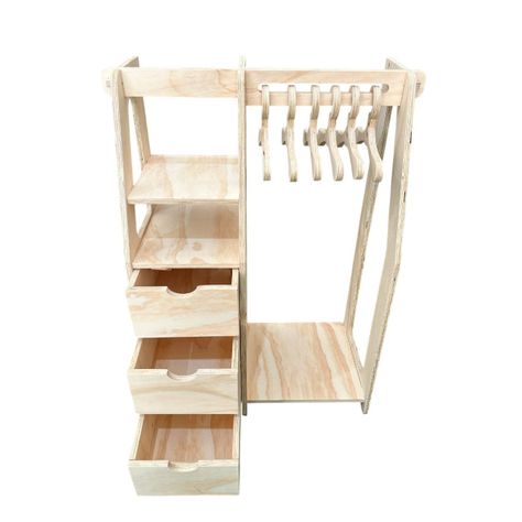  Closet Montessori De Madera Incluye  6 Colgadores-2