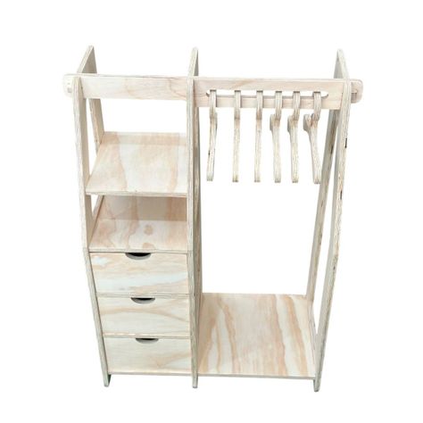  Closet Montessori De Madera Incluye  6 Colgadores-3