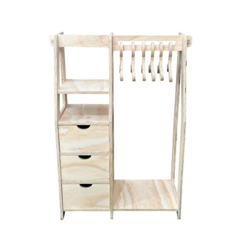  Closet Montessori De Madera Incluye  6 Colgadores-4