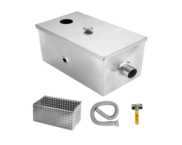 TRAMPA DE GRASA 50X25X25CM 100% ACERO INOX 40LTS-0