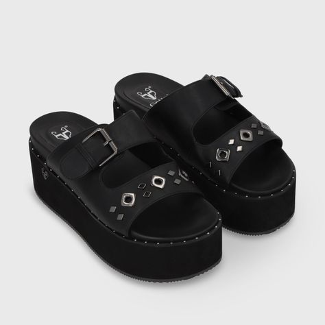 Sandalia Plataforma Negro Mujer 1566D Gotta-2