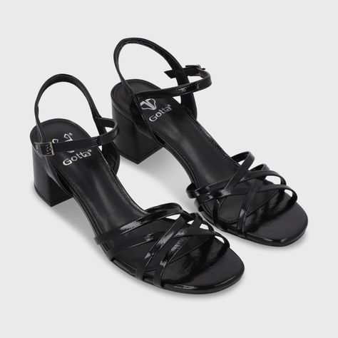 Sandalia Taco Negra Mujer 55901 Gotta-2