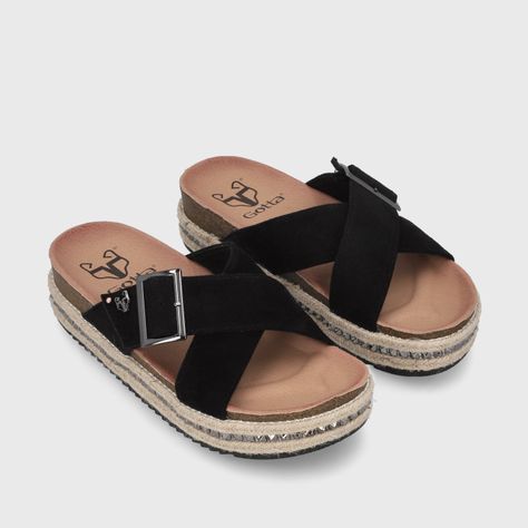 Sandalia Plataforma Negra  Mujer 43001 Gotta-2