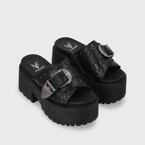 Sandalia Plataforma Negro Mujer 1567D Gotta-2