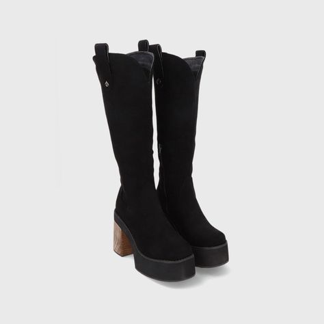 Bota Plataforma Negra Mujer 25650 Gotta-2