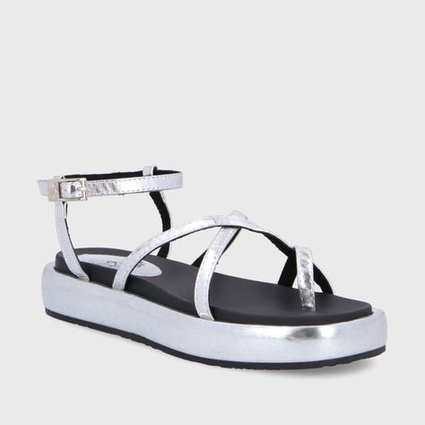 Sandalia Plana Plateada Mujer 35210 Gotta-2