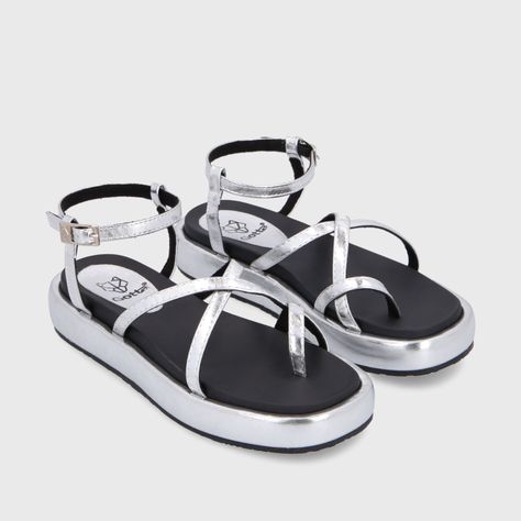 Sandalia Plana Plateada Mujer 35210 Gotta-3