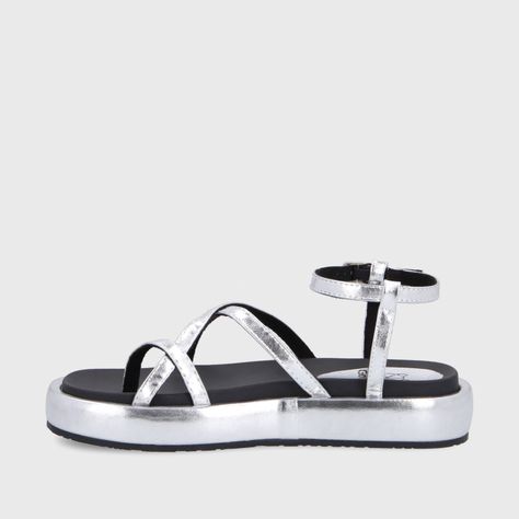 Sandalia Plana Plateada Mujer 35210 Gotta-4