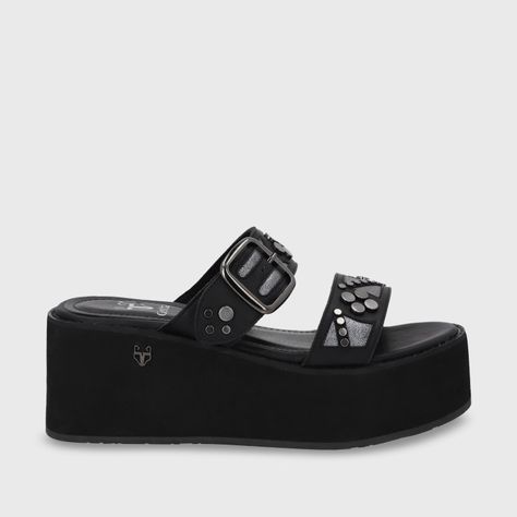 Sandalia Plataforma Negra Mujer 15620 Gotta-0
