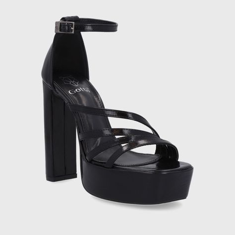 Sandalia Taco Charol Negra Mujer 35102 Gotta-1