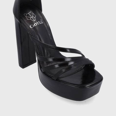 Sandalia Taco Charol Negra Mujer 35102 Gotta-5