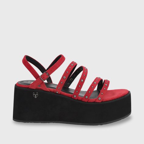 Sandalia Plataforma Mujer Roja 15629 Gotta-0