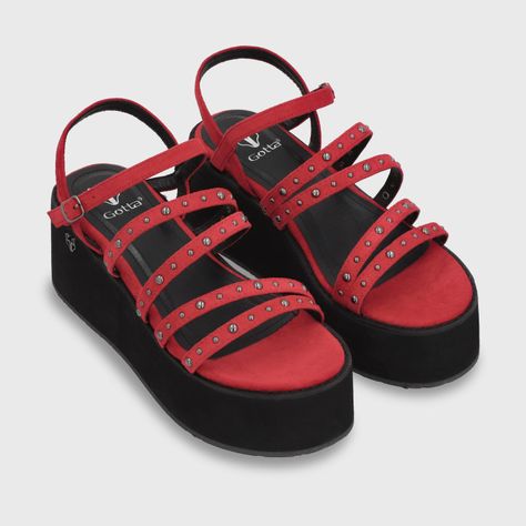 Sandalia Plataforma Mujer Roja 15629 Gotta-2