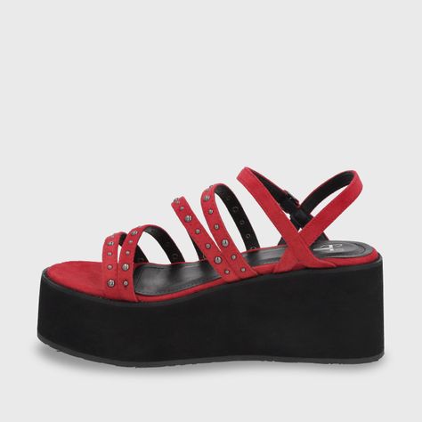 Sandalia Plataforma Mujer Roja 15629 Gotta-3