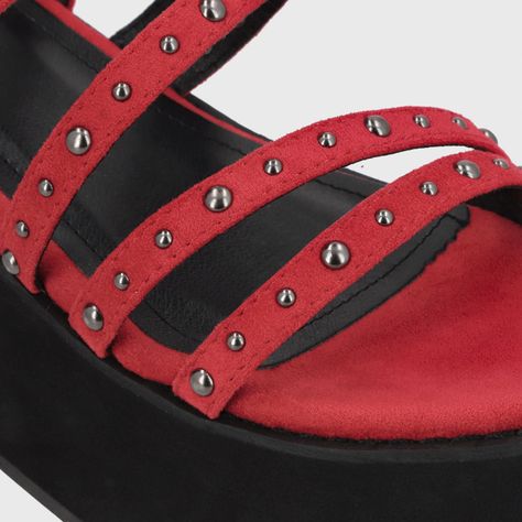 Sandalia Plataforma Mujer Roja 15629 Gotta-5