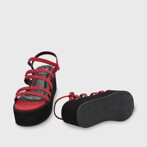 Sandalia Plataforma Mujer Roja 15629 Gotta-6