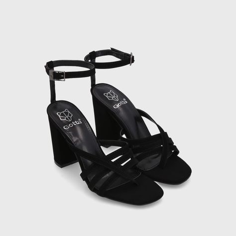 Sandalia Taco Negra Mujer 35122 Gotta-2
