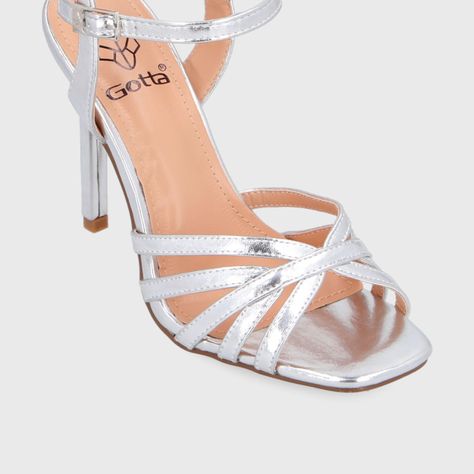 Sandalia Taco Plateada Mujer 35141 Gotta-5