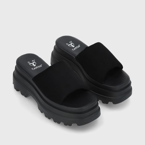 Sandalia Negra Plataforma Mujer 45731 Gotta-2