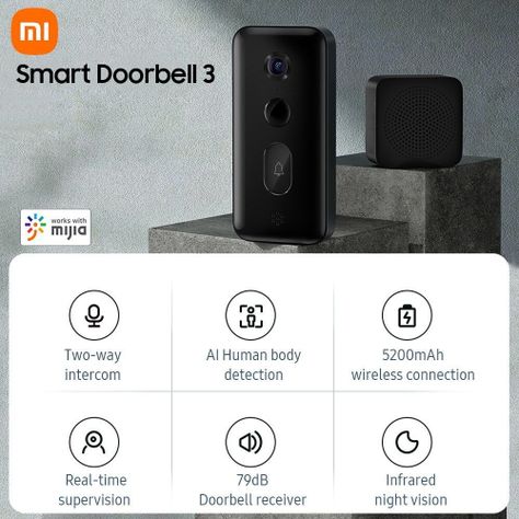 Timbre Inteligente Xiaomi Smart Doorbell 3-1