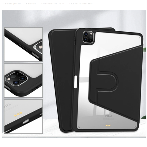 Carcasa Smart Cover Clear 360 Para iPad Air 6 11 M2 2024 Negro-3