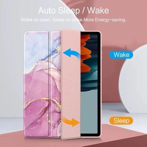 Funda Smart Cover Para Tablet Samsung S9 Fe 10.9 Mármol Rosado-5