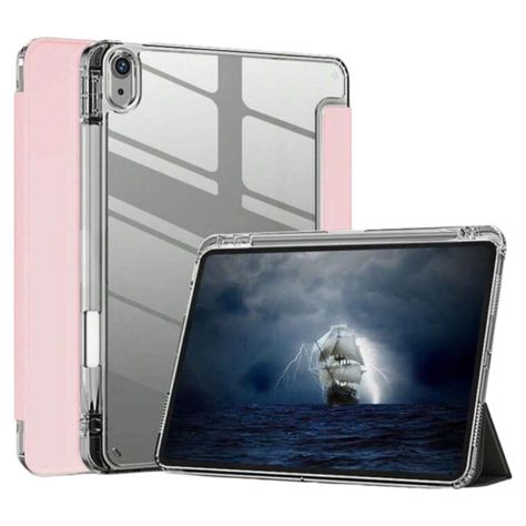 Carcasa Smart Cover Clear Para iPad Air 11 M3 2025 Rosado-1