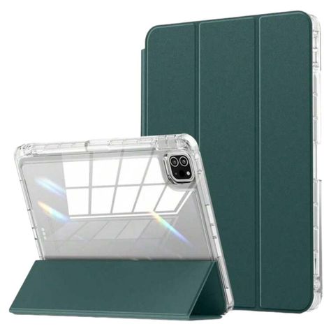 Carcasa Smart Cover Clear Para iPad Air 11 M3 2025 Verde Oscuro-3