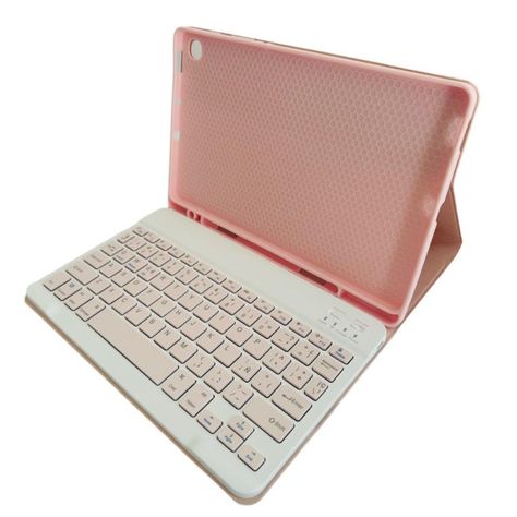 Funda Con Teclado Rosado Para Samsung S6 Lite 10.4 Español-0
