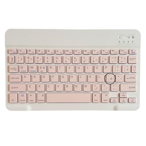 Funda Con Teclado Rosado Para Samsung S6 Lite 10.4 Español-5