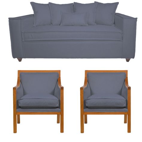Living 311 Baco Gris Azul Resorte Pocket-0