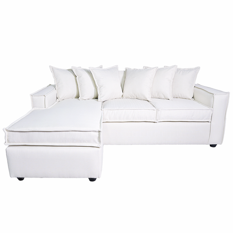 Sofá Intercambiable 5 Cuerpos Baco Blanco Hueso Resorte Pocket     -0