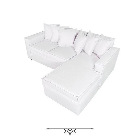 Sofá Intercambiable 5 Cuerpos Baco Blanco Hueso Resorte Pocket     -5