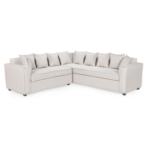 Seccional Emilia blanco  con Resortes pocket full comfort-0