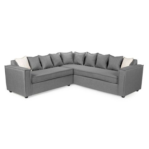 Seccional Emilia gris  con Resortes pocket full comfor-0