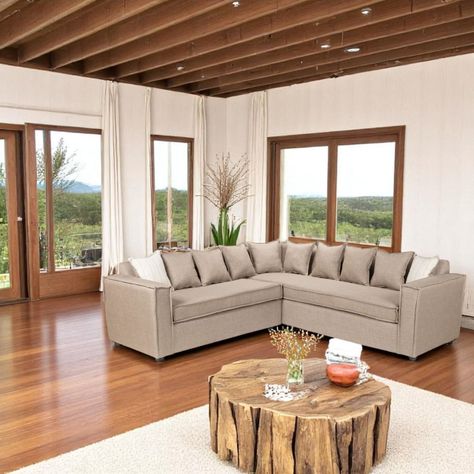 Seccional Emilia beige  con Resortes pocket full comfor-2
