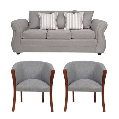 Living  Facundo , gris tipo lino sofa mas sitiales Sitial Home-0