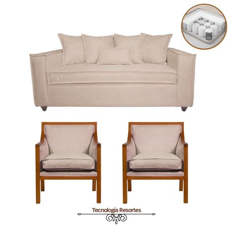 Living  Baco Beige Resorte Pocket     -1