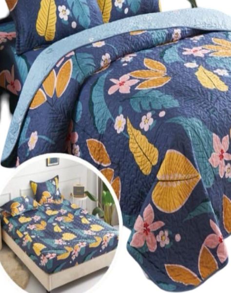 CUBRECAMA QUILT 5 PIEZAS CON JUEGO DE SÁBANAS T01-1