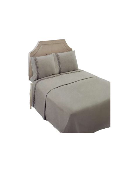 SABANAS 300 HILOS PLAZA Y MEDIA GRIS -1