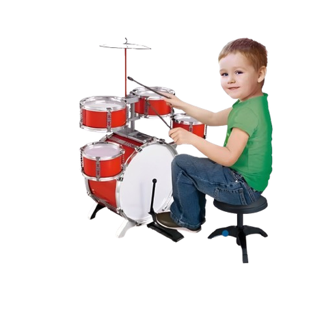 Batería Musical De Juguete 6 piezas 82cm Rojo 27n5-0