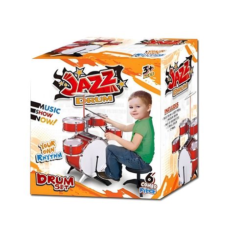 Batería Musical De Juguete 6 piezas 82cm Rojo 27n5-3