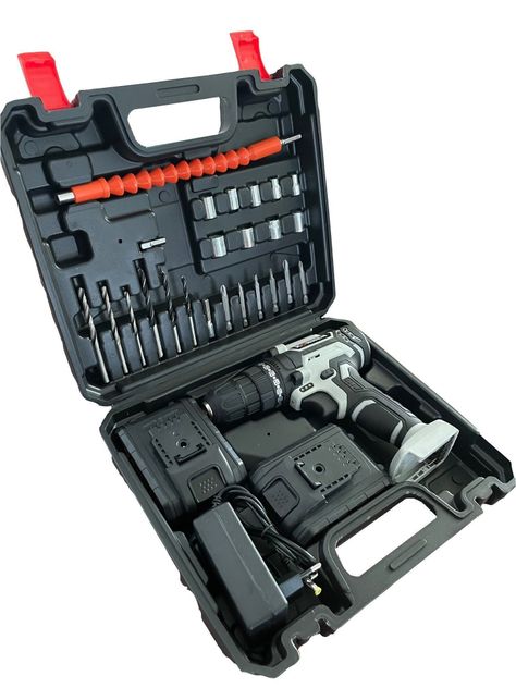 Pack Taladro Inalámbrico 21v 2baterías + Set 150 Herramientas-1